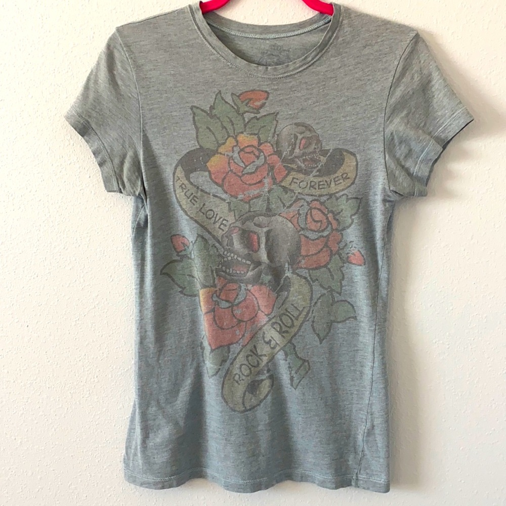 Blue Gray Vintage Skull Shirt